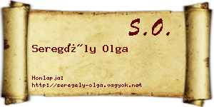 Seregély Olga névjegykártya